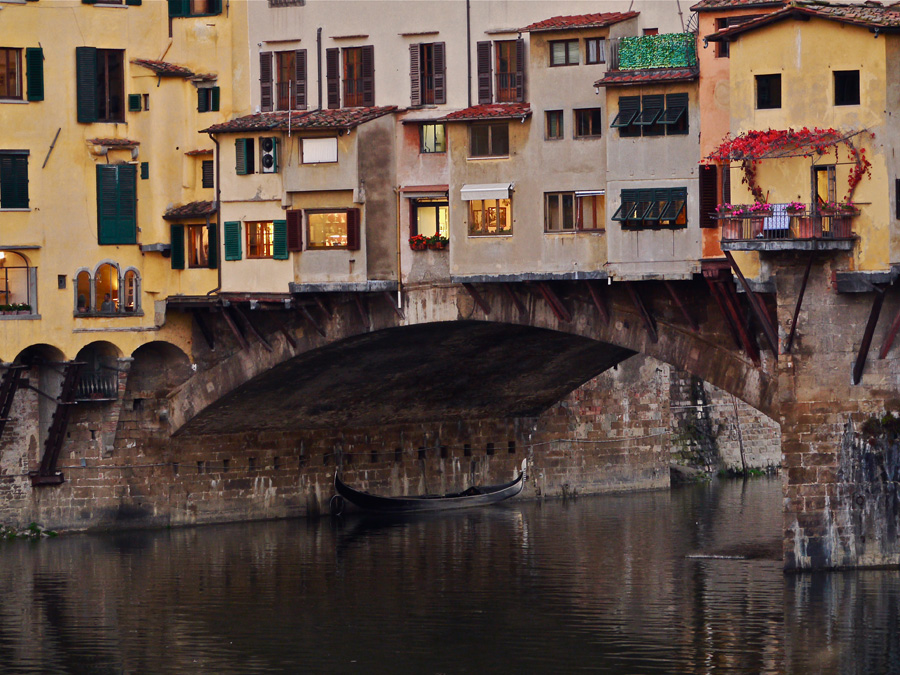 The Ponte Vecchio on the Arno River in Florence, Italy